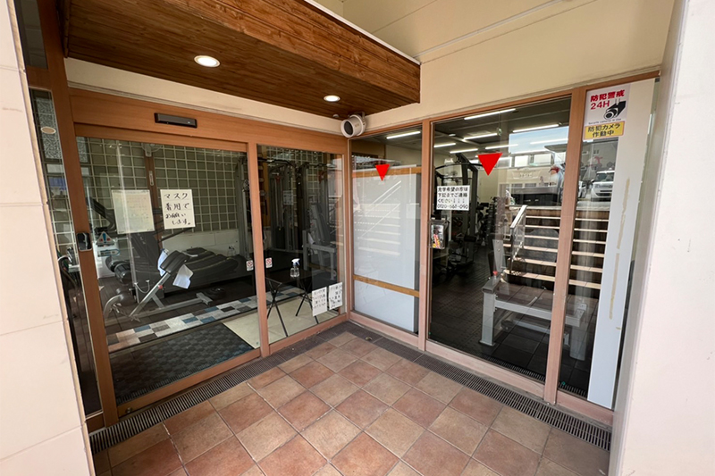 利用の流れ 入口はこのようになっています(サンロードシティ熊本東町店)